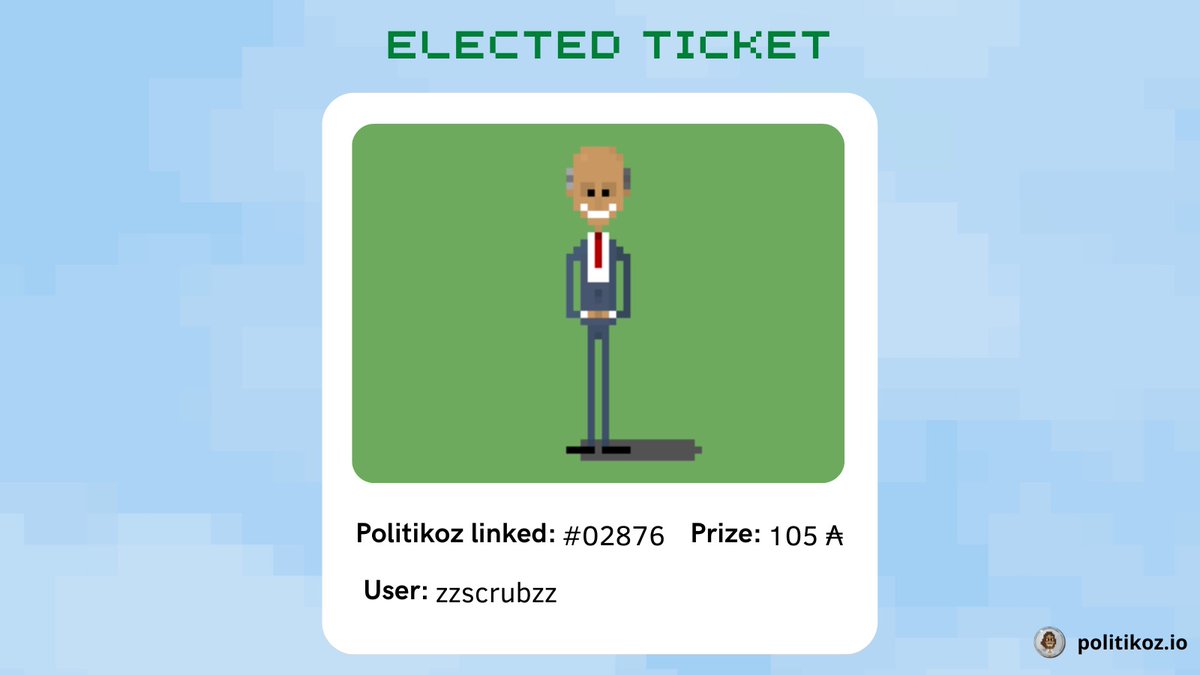 PolitikozNft's tweet image. 🎉📢 Get ready for an epic week! 📢🎉

We will have elections 💰and to celebrate 🍻, we are giving away the Top Tier Corrupt Ticket* for the April 20th #Elections to 5 lucky people!

♥️ Like
🗣️Retweet
🤗Follow us

The draw will take place soon. Don't miss this opportunity to