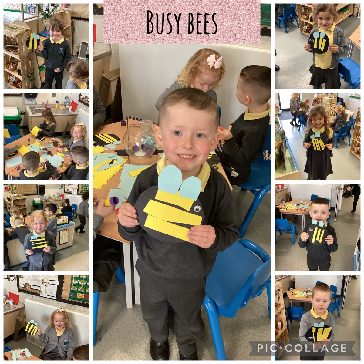 Look at our fantastic worker bees in Reception Blue🐝 
.
.
They sure have been busy 🐝 #busybees #creatingwithmaterials #EAD #everychildanartist #beerilliant #buzzing