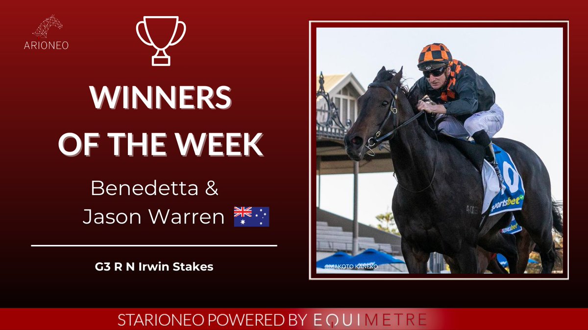 Congratulations to @WarrenRacing and Benedetta for their victory in the Group 3 R N Irwin Stakes race! We're proud to count you among our Starioneos! 🏆🏇🎉 #Equimetre #arioneo #horsedatascience #empoweryourexpertise