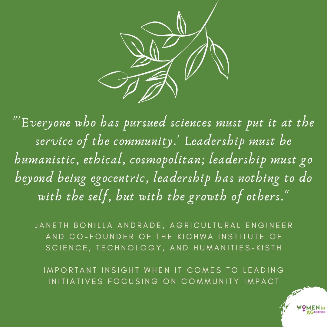 Women In Ag Science (@womenagscience) on Twitter photo #WomenInAgScience Quote of the Day! <a href="/JanethBonillla/">Janeth Bonilla</a>
on important insight when it comes to leading initiatives focusing on community impact. Read more here: womeninagscience.org/post/janeth #WomenInAgScience Quote of the Day! <a href="/JanethBonillla/">Janeth Bonilla</a>
on important insight when it comes to leading initiatives focusing on community impact. Read more here: womeninagscience.org/post/janeth