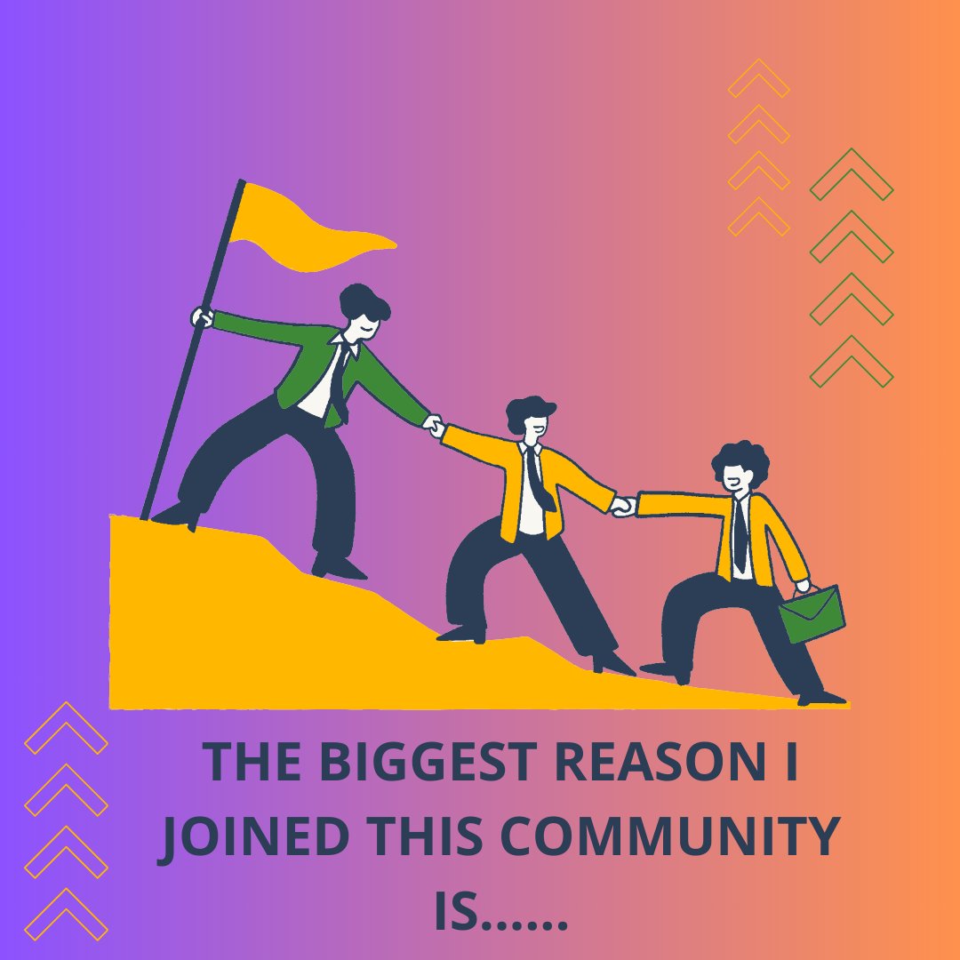 What is the biggest reason why you joined this community?

#community #ideasworthspreading #reason #mondaypost