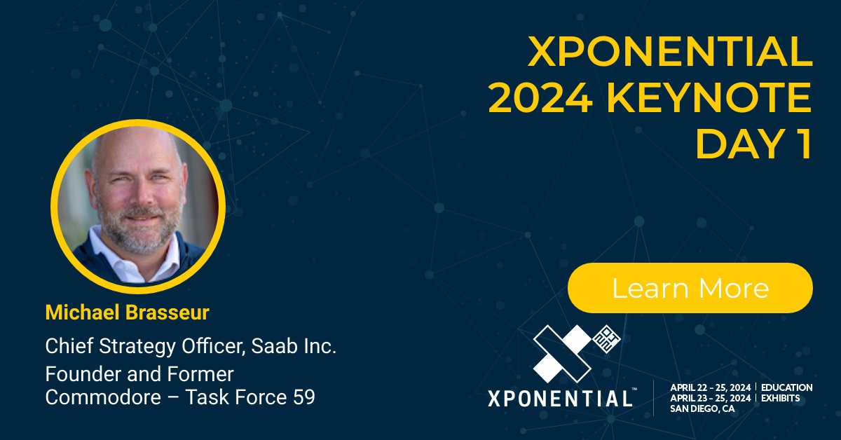 We are thrilled to announce that Saab, Inc. CSO Michael Brasseur will share our vision for the future during the keynote address at @AUVSI's upcoming @XPONENTIALshow. We hope to see you there! 4.23.24 #AUVSI #XPO24