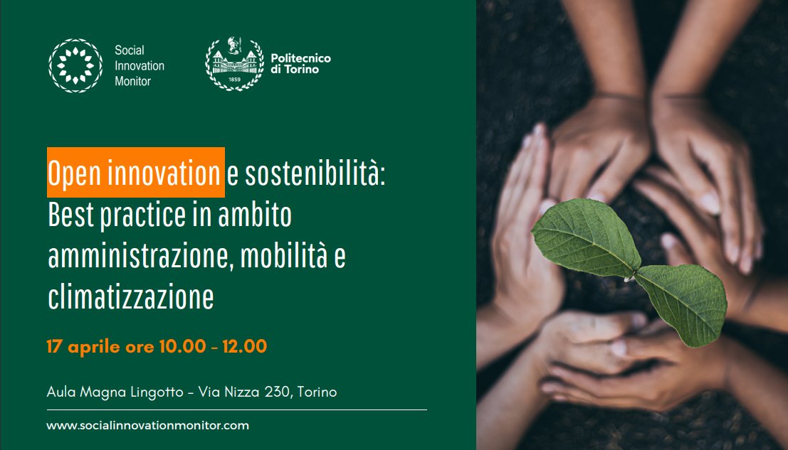 #AppuntamentiPoliTO 📅17 aprile 2024 - ore 10,00 Open innovation e sostenibilità: Best practice in ambito amministrazione, mobilità e climatizzazione ℹ️polito.it/ateneo/comunic…