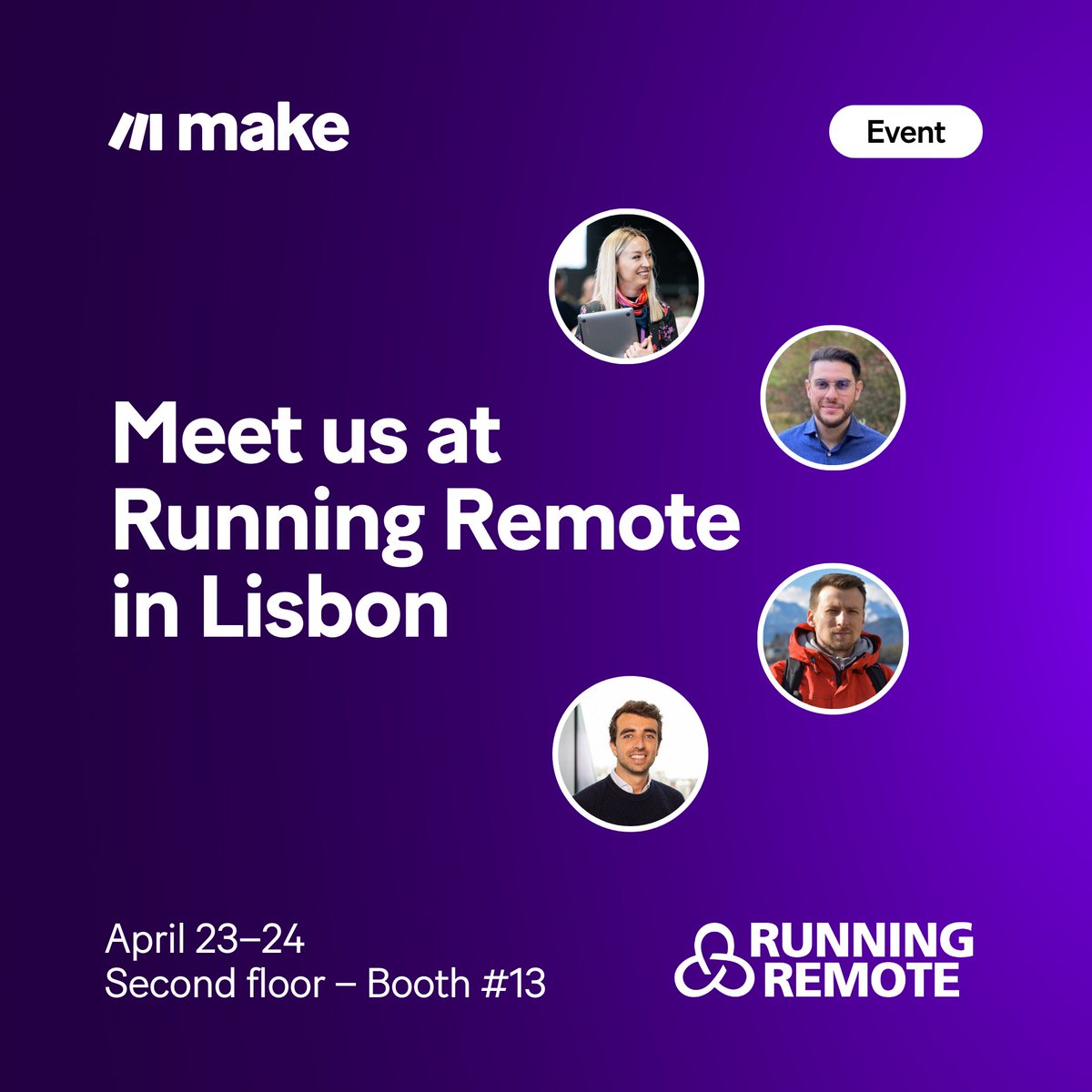 The fastest-growing #conference on flexible work, @RunningRemote, kicks off next week in #Lisbon 🇵🇹 👥 Our team will be there to connect and share insights! 🗣️ Plus, catch our Head of People, Polina in her session 'No office. No code. No worries.' this April 24, at 11:10 am