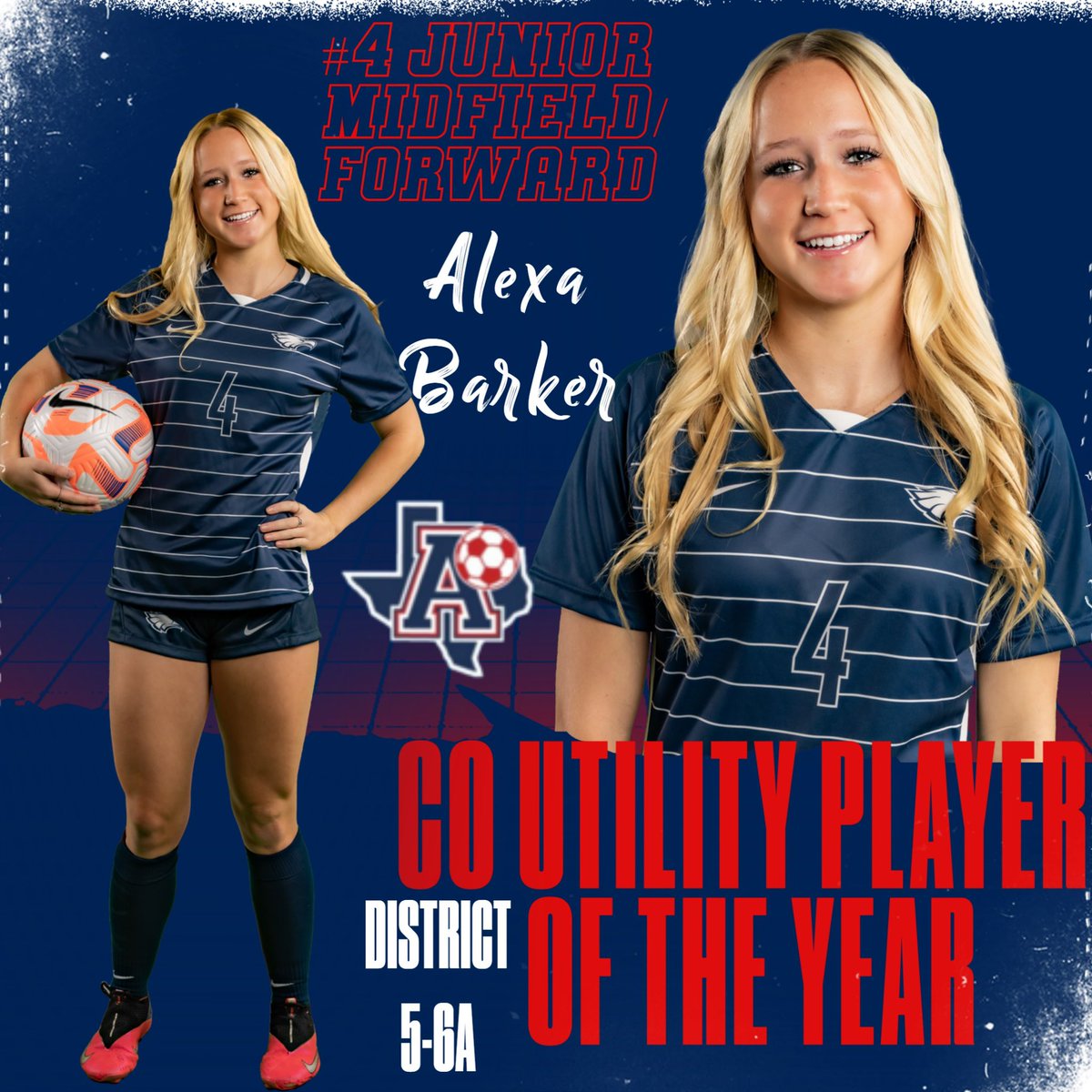 Congrats to Co-Utility Player of the Year: Jr. Alexa Barker
