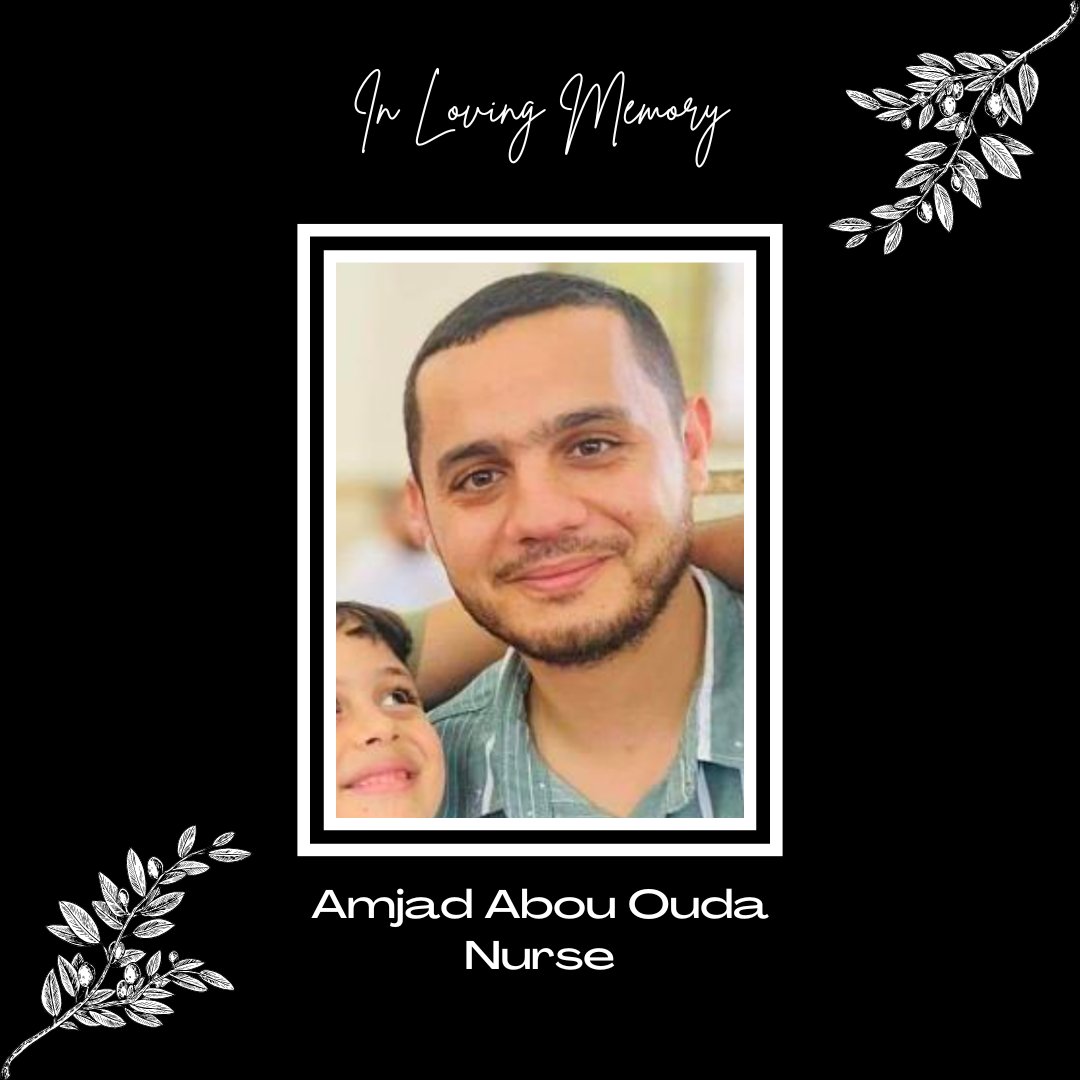 In loving memory of Amjad Abou Ouda, a nurse from Gaza.

We will not forget Amjad will continue to call for a permanent and immediate ceasefire so that no more lives are stolen and humanitarian aid can be offered.