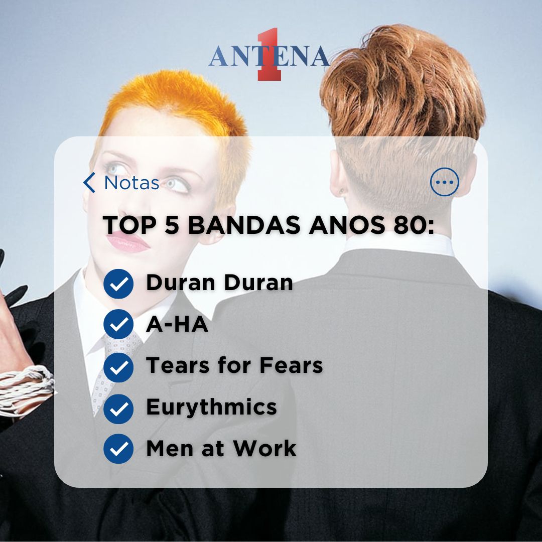 Qual é a sua favorita? 💙 Conta nos comentários, vamos ver qual banda é a mais amada por vocês 😜👇

#antena1 #rádio #música #banda #duranduran #aha #tearsforfears #Eurythmics #menatwork #anos70 #anos80 #anos90 #flashback