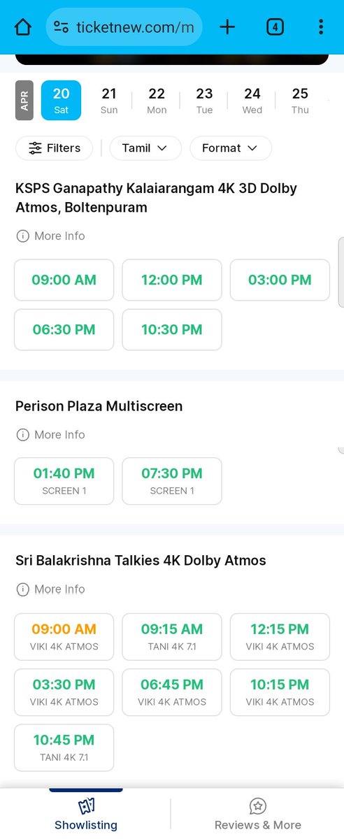 #Ghilli Thoothukudi City;
All time record re- release movie 
4 screens 14 shows*