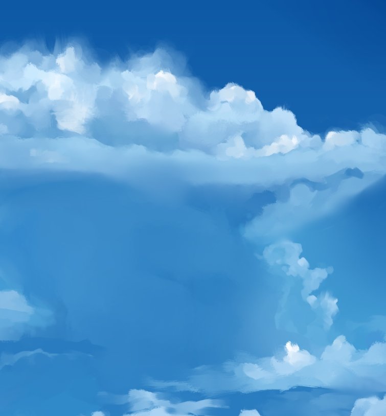 Clouds study. Each drawing took 30 min. Cumulus, cirrocumulus, cirrus and cumulonimbus clouds