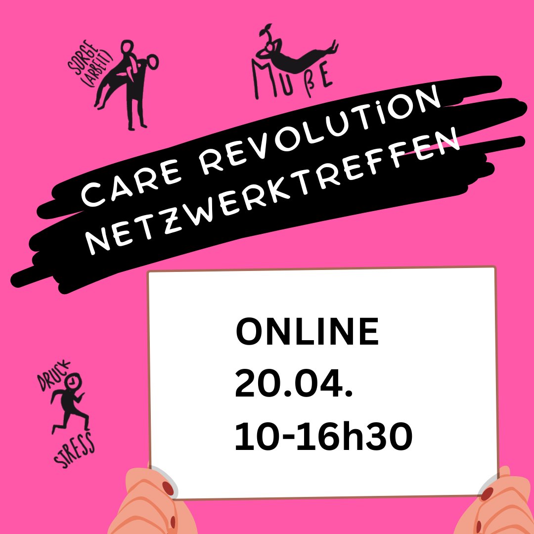 Einladung zum #CareRevolution #Netzwerktreffen

Anmeldung: carenetzwerktreffen@posteo.de
care-revolution.org/aktuelles/netz…