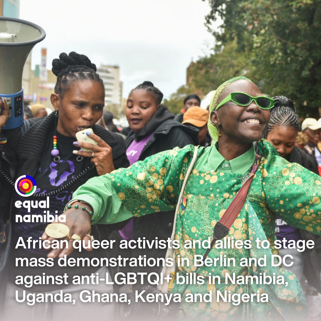 📢MASS DEMONSTRATION FOR AFRICAN LGBTQI+ RIGHTS📢

As anti-LGBTQI+ bills pass legislators across Africa with impunity, African LGBTQI+ lives are at stake.

•Washington DC, USA: April 18, 9:30 AM, EU Mission to the US; 
•Berlin, Germany: April 20, 1:00 PM, UNHCR Berlin.