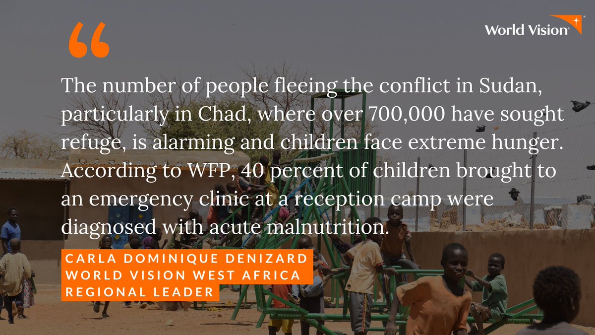 A year on, children in #Sudan are increasingly vulnerable without food & other basic needs. Conflict has sparked the world’s worst displacement crisis - yet the #SudanCrisis remains invisible. @WorldVision’s response spans 5 countries including #Chad & #CentralAfricanRepublic.