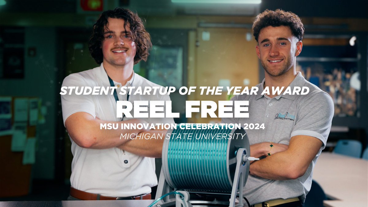 With support from <a href="/MSUBurgess/">MSU Burgess Institute</a>, Alexander and Austin Pollock's startup, Reel Free, a device that acts similarly to an automated garden hose by reeling in up to 50 feet of oxygen tubing, was created. go.msu.edu/ZmC5
