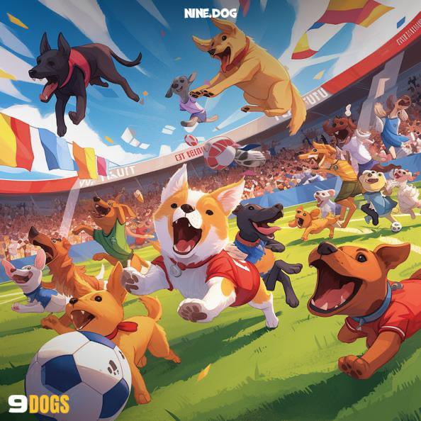 Ninedogx's tweet photo. Roaring crowd, electrifying energy, and NineDogsCoin leading the match! ⚽️🐾 Join us in dominating the crypto field. https://t.co/OqX3Aoqp7B