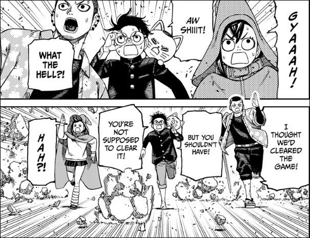 shonenjump's tweet photo. Dandadan, Ch. 148 (Web-Only): Momo and the gang learn the true meaning of the board game! Read it FREE from the official source! https://t.co/VEofG0pXRG https://t.co/AhszcVMNI0