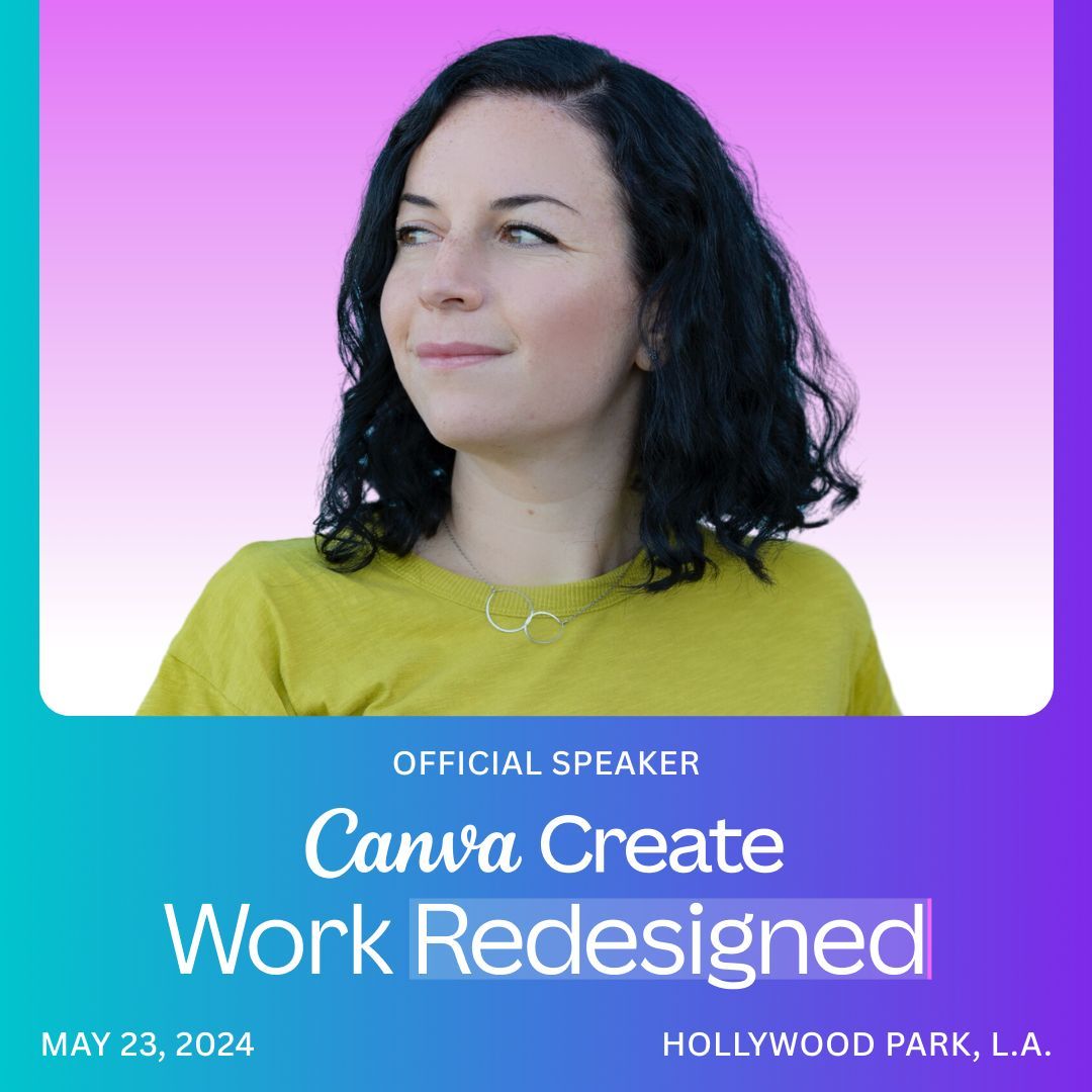 Thrilled to speak about how AI disrupts work at @Canva Create.

I'm sharing the Design & Innovation stage with incredible speakers like @FastCompany's @ctrlzee, @GuyKawasaki, @MartiRomances, @ketakishriram, @askMsQ, and more.

Join us live or watch online: canva.com/canva-create