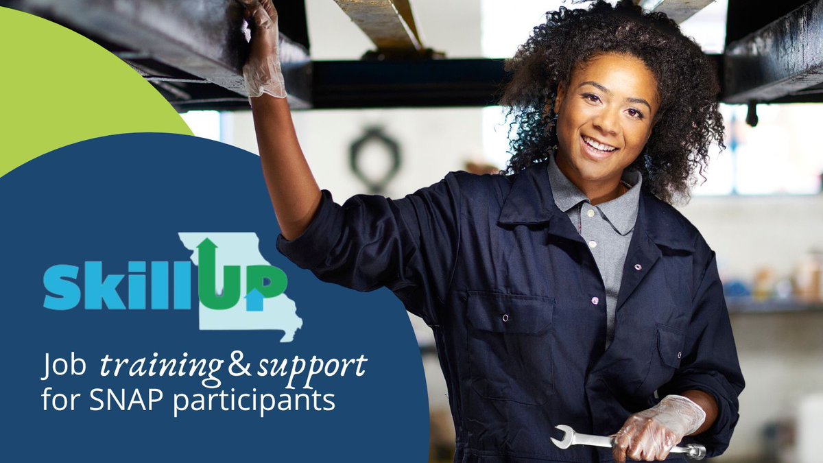 DSS_Missouri's tweet image. #SkillUP is a free program for SNAP participants that offers skills, training, and employer connections to help you get a job (or a better job). Visit, buff.ly/3BgLjOK, today! #MoJobs | #MOWorkforce | #HireMoTalent