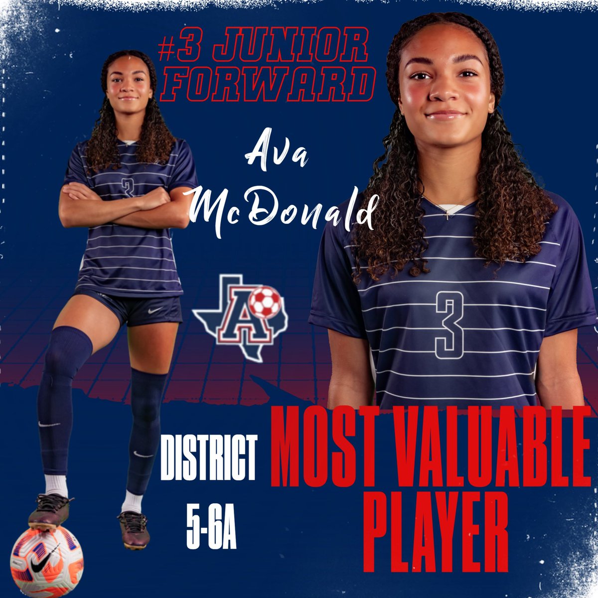 Congrats to Distrct Most Valuable Player: Jr. Ava McDonald