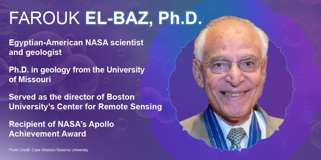 🌟🚀 Dr. Farouk El-Baz: From Apollo 11's moon sites to finding water in deserts, his remote sensing work at @BU_Tweets changes worlds. Read on 👉 bit.ly/3vleQK9 #ArabAmericanHeritageMonth @smithsonian @NASA