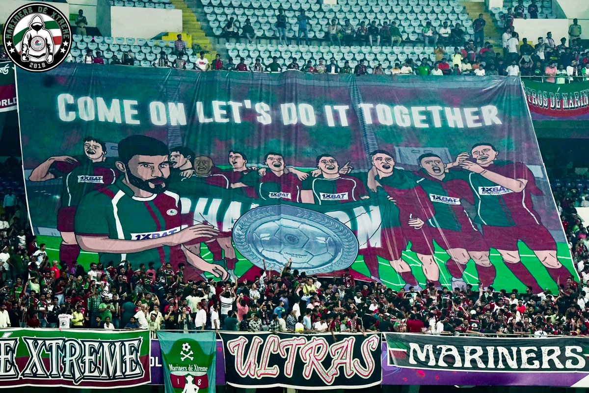 Come on, let's do it together!💚❤️

Hold your breath, Mariners. 45 minutes to go.🤞

#JoyMohunBagan 👑
#GreenMaroonloyalUltras 😈
#Mariners #MohunBagan #Mdx 💥
#UltrasMohunBagan #Ultras 🤙🏻
#MbAc1889 🤗
🟢🇮🇳🔴