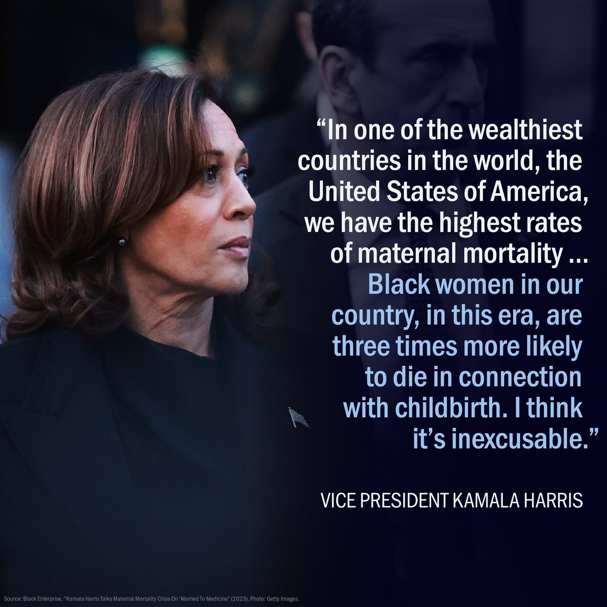 This #BlackMaternalHealthWeek, we're with @VP Harris—this health care crisis is inexcusable.