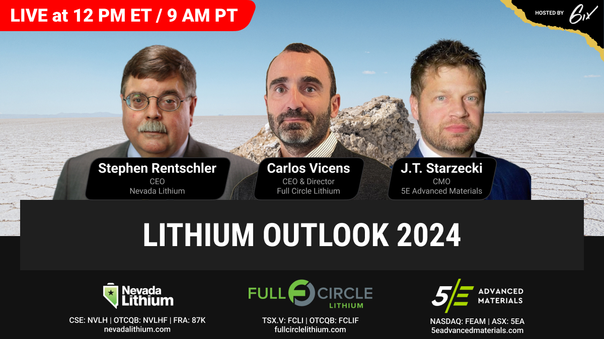 NevadaLithium's tweet photo. #Lithium prices have been a rollercoaster over the last year. Join $NVLH, $FCLI.V and $FEAM for this exciting event. The executives are available for questions following the group discussion.

Join us in one hour: https://t.co/A4ihcDTD87 https://t.co/vdBek62bWm