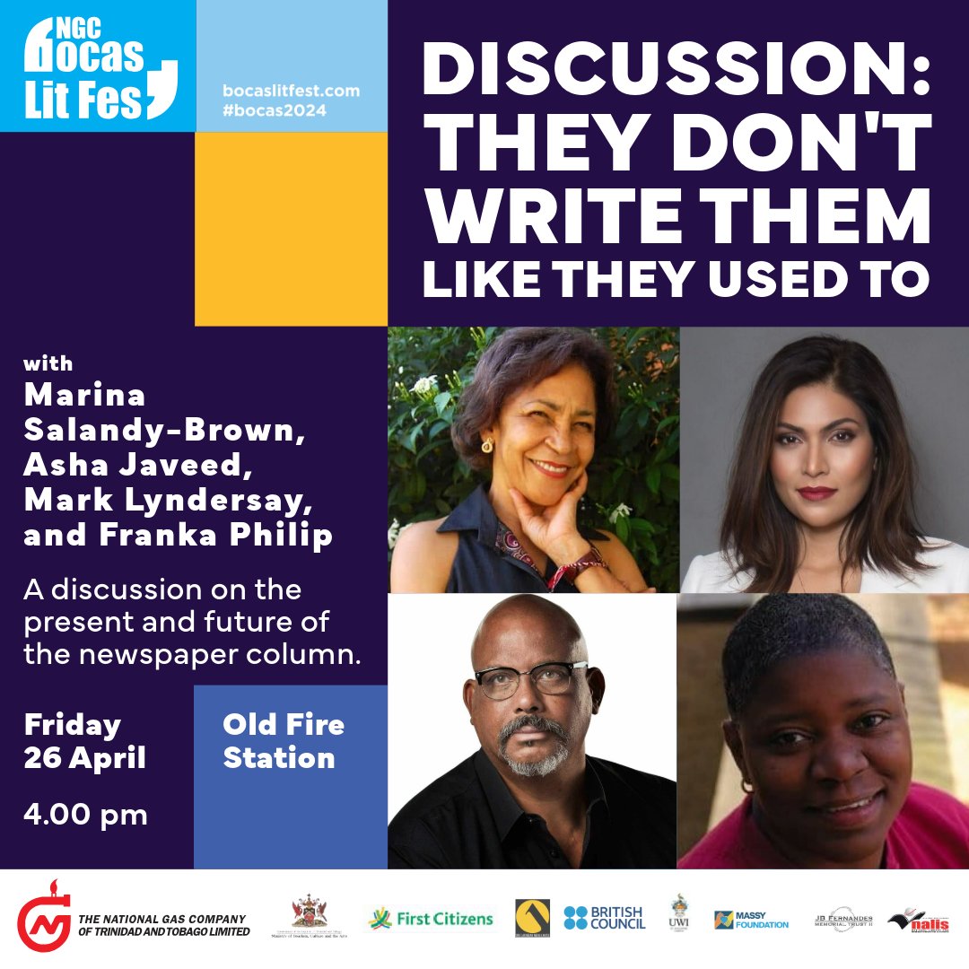 Do people read newspapers mostly for the columns? What should good analysis in the press look like? Can a column be considered “literary”? And what are the legacies of late star columnists like Keith Smith, Wayne Brown, and B.C. Pires? 
#bocas2024 <a href="/NGCGascoNewsTT/">ngctrinidadandtobago</a>