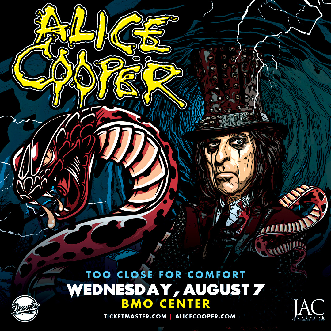 NEW SHOW 🚨 @alicecooper - Too Close For Comfort at @BMOCenter on August 7th! ⏰ Tickets go on sale April 19th at 11am! 🎟️ bit.ly/AliceCooperBMO