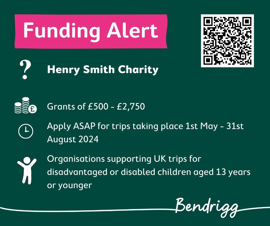 Funding Alert! We know how important trips away are, and we also know that every penny counts! That's why, if we come across an opportunity that might support amazing adventures, we'll let you know about it. Scan the QR code in the image below to find out more. #BeMoreBendrigg