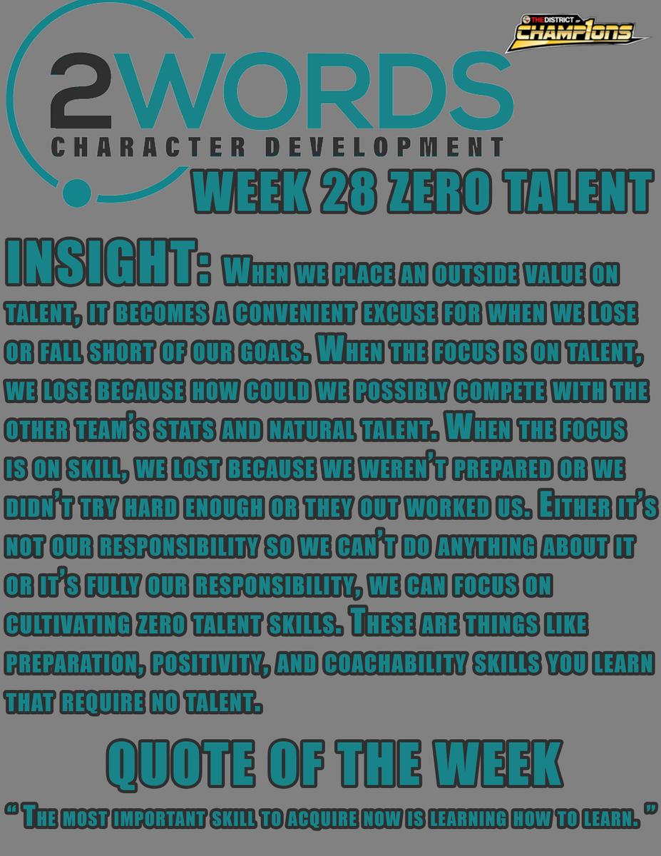 YISD 2Words this week are: Zero Talent. “The most important skill to acquire now is learning how to learn.' @YsletaISD | @DeXavierluke | @YISDCFO
