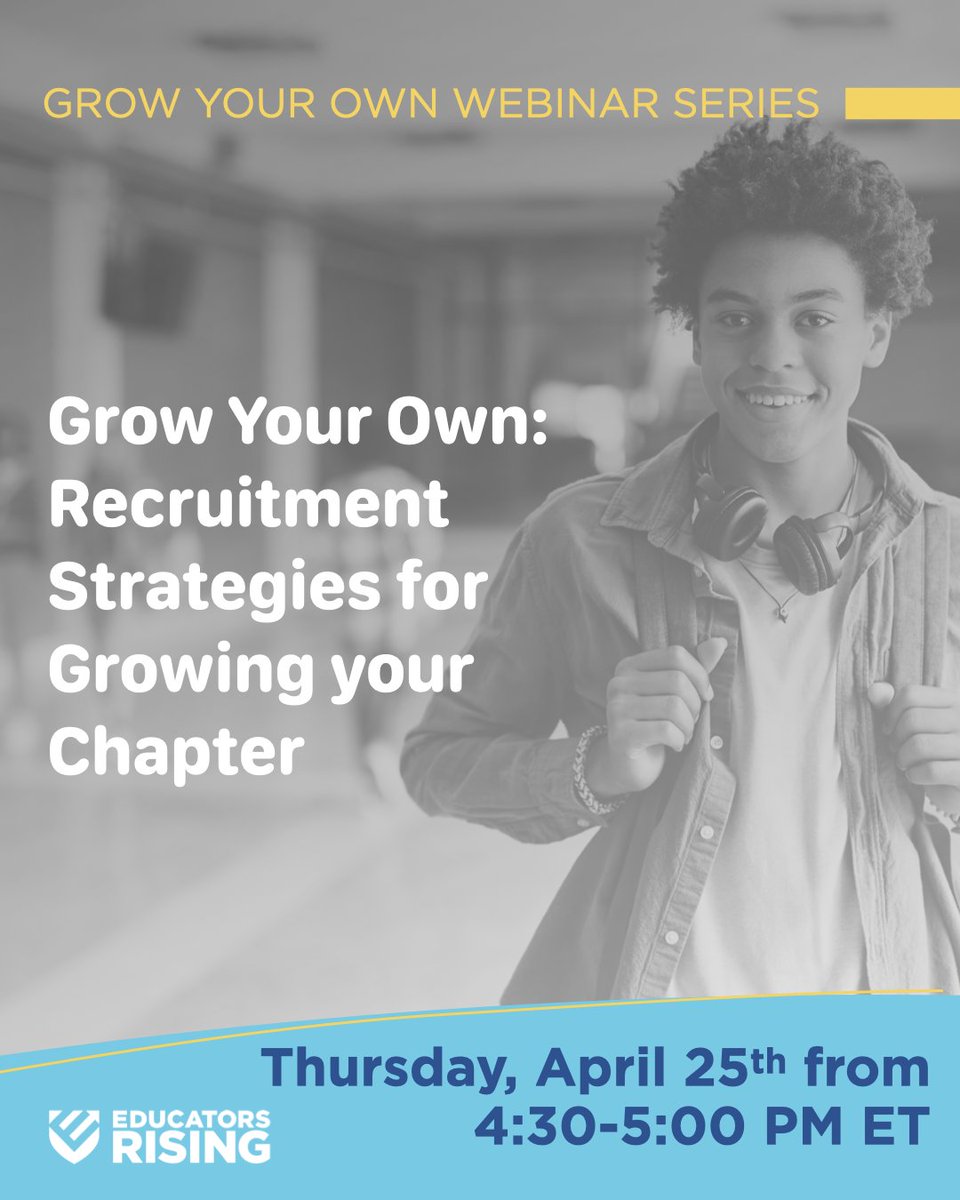 Join us next week on April 25 for tips on how to grow your own school's chapter of Educators Rising from teachers and leaders who've made it happen! members.pdkintl.org/events/upcomin…