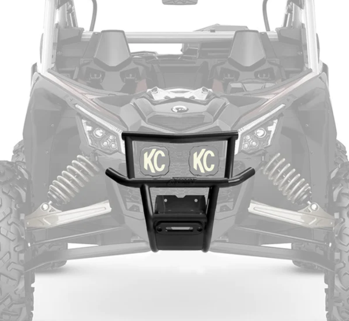 Thumper Fabs Can-Am Maverick X3 - Front Winch Bumper & Bulkhead with built in winch mount & push bar to protect your plastics and radiator. 

 #CanAmMaverickX3 #WinchBumper #OffroadLife #UTVAccessories #RadiatorProtection #BuiltNotBought