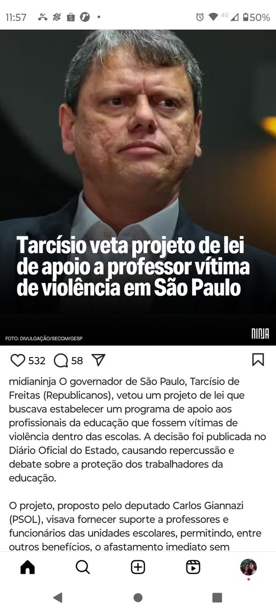Esse é o governador de SP, que não tem um pingo de empatia para com os professores,que sofrem violência nas escolas ! Ele disse que já temos um programa que apoia os professores! Deve ser em Narnia ou Marte , pq aqui não tem!