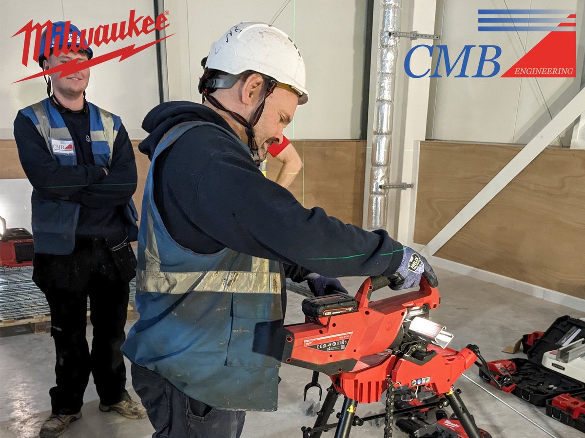 A pleasure to have @MilwaukeeTool stop by the @KLAcorp site last Monday where site operatives trialled some of their innovative kit and tools - with a particular interest being taken in the Strut Shear cutter which CMB’s Steve Jerrett is using in the image below.