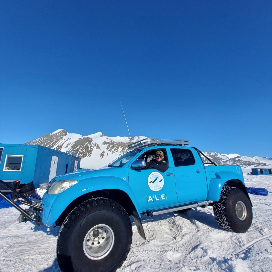 ALE’s vehicles are an adventure of their own. Here a staff member is driving one of ALE’s Toyota Hilux trucks. #ToyotaHilux #AdventureTravel #ExploreOutdoors Photo: Matt Murphy