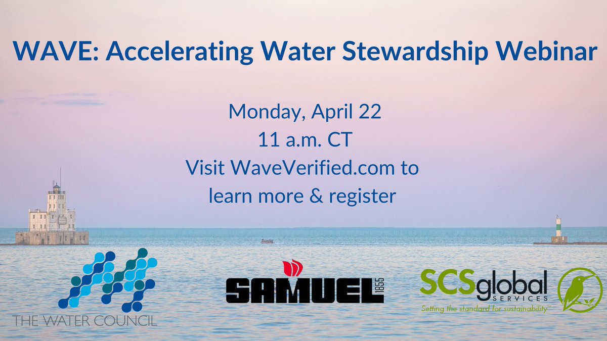 Is your organization looking to create or update a #waterstewardship strategy? Our partner, @TheWaterCouncil, is hosting a webinar on #EarthDay to discuss water stewardship and their WAVE Verification. Get more information and register by visiting: bit.ly/3Ujbf9l