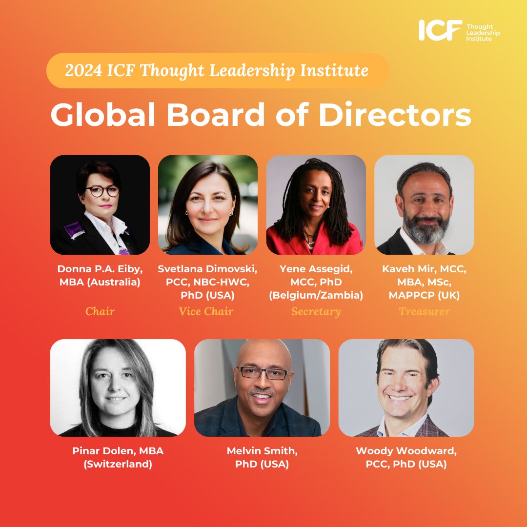 Meet the 2024 ICF Thought Leadership Institute Global Board! 👋 🧠 The ICF Thought Leadership Institute builds and maintains the most comprehensive and highest-quality body of knowledge on the art and practice of coaching. Learn more about the team at coachingfederation.org/leadership.