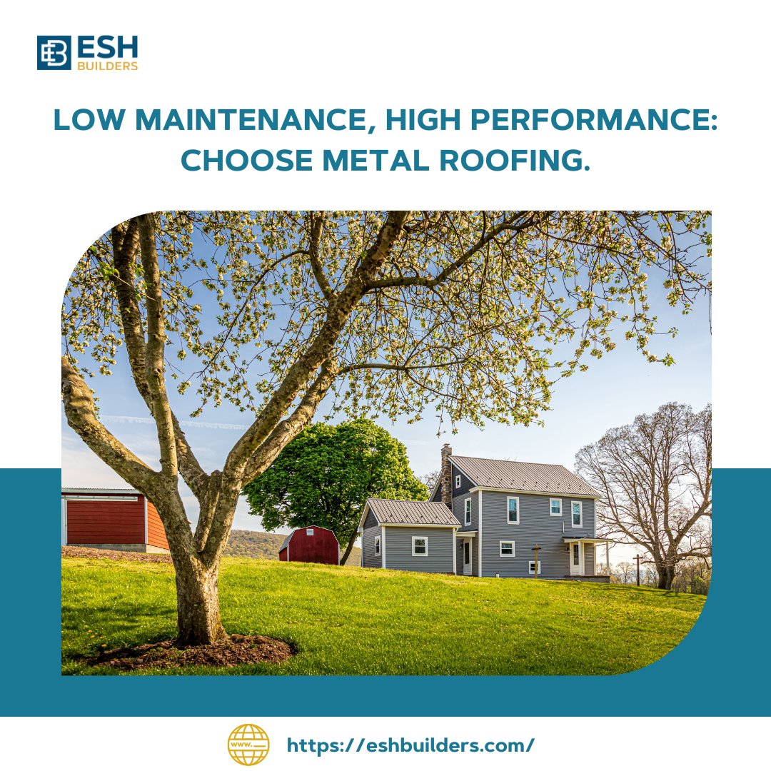 Elevate your home with metal roofing: low maintenance, and high performance. 🌟 Discover the durability and peace of mind that comes with choosing metal for your roof. 

#roofing #roofimprovement #metalroofing