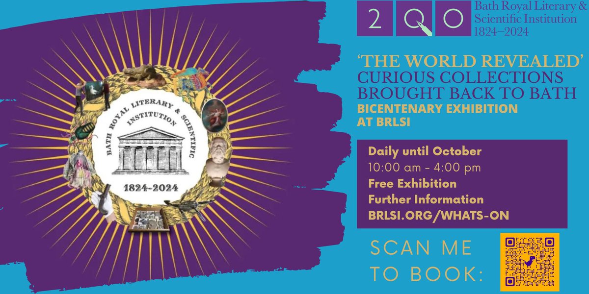 See the #BRLSI #Museum #Collections come to life in #TheWorldRevealed' Bicentenary #exhibition! Running until October 10am – 4pm Featuring rare objects showcasing Bath's past and many global wonders. brlsi.org/whatson/the-wo…