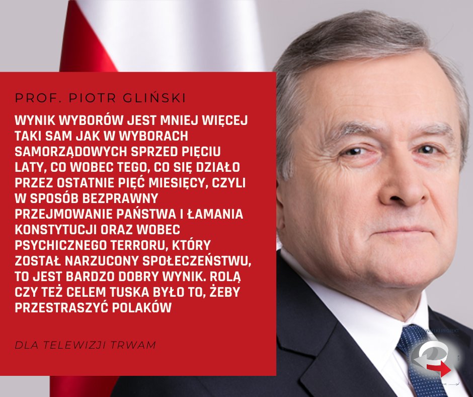 Prof. Piotr Gliński powiedział dla telewizji Trwam #PWP #Polska #WielkiProjekt