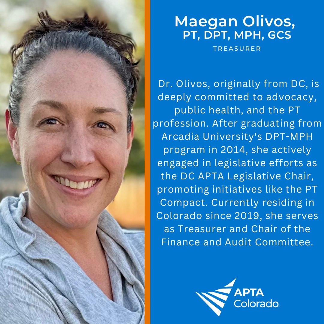APTACO's tweet photo. Meet your APTA Colorado Chapter Treasurer, Maegan Olivos!
#PTStudent #PTAStudent #PhysicalTherapist #PhysicalTherapistAssistant #PhysicalTherapy #APTACO #APTAColorado #APTAColorado #ColoradoPhysicalTherapy #advocacy #sunset #apta #StandUpForPT https://t.co/m0Lxo5TLrh