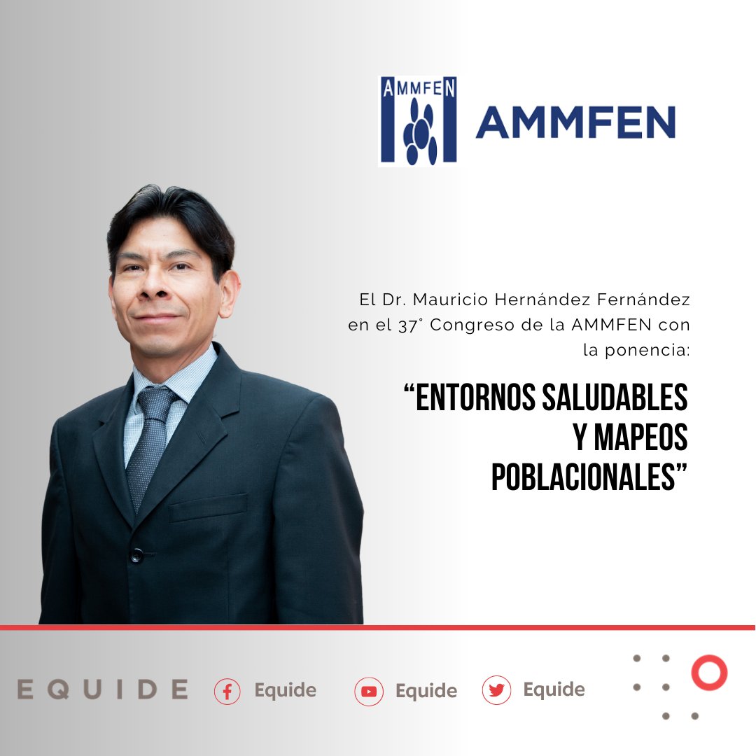 🌟 ¡Nos enorgullece compartir que la Dra. @sonialhc hablará de 'Paridad, lactancia y nutrición de la mujer' el 17 de abril y el Dr. @mauhernandez80 de 'Entornos saludables y mapeos poblacionales' el 19 de abril, en el 37º Congreso Nacional #AMMFEN 2024 representando al ⭕️EQUIDE!