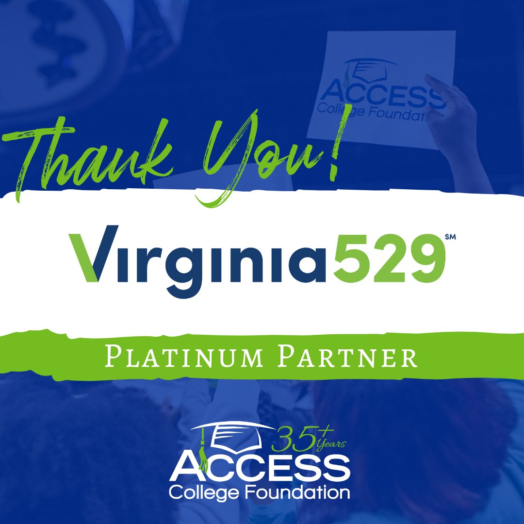 AccessCollegeFd's tweet photo. A special shoutout to @virginia529 for their support as our Platinum Partner for College Commitment Day on April 23rd! Thank you for helping students achieve their dreams and invest in their futures. Here's to a future filled with endless possibilities! #igotin2024 https://t.co/wb9lRxX9L0