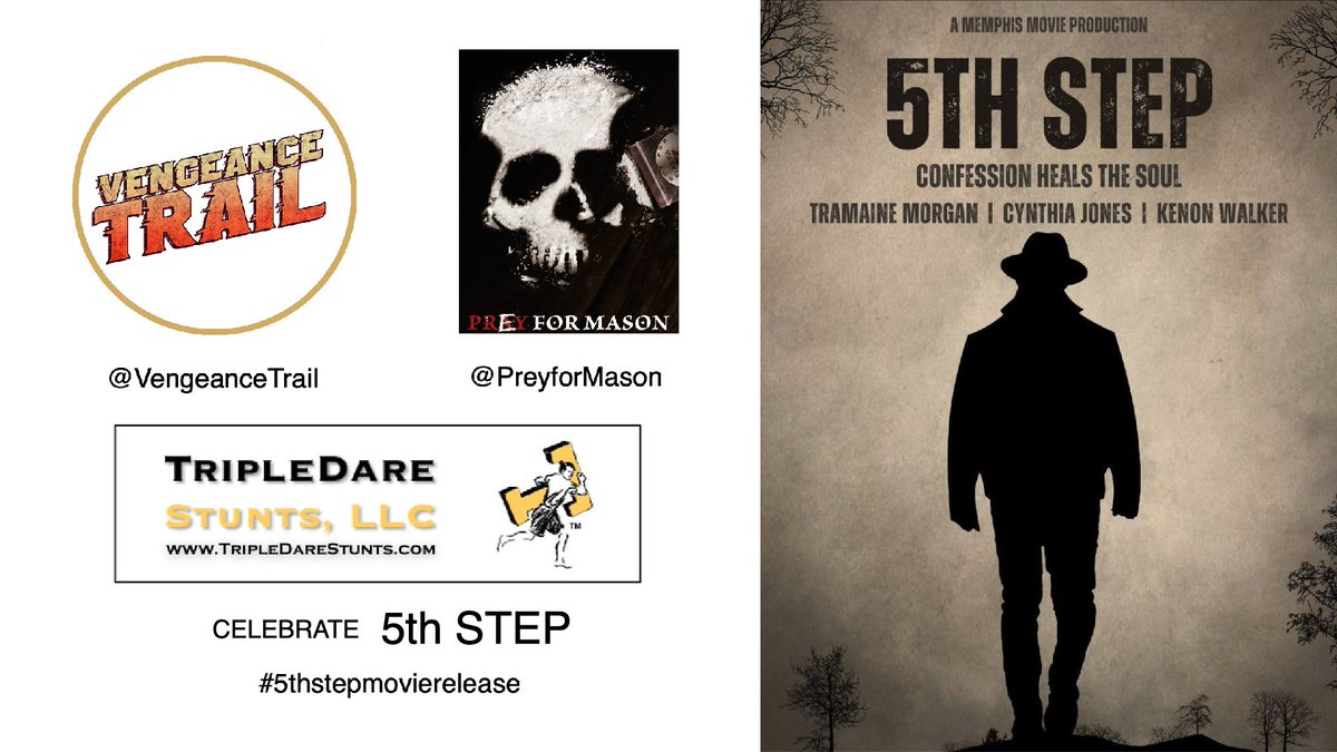 EyreFilms's tweet image. Enjoyed the Premiere of "5th Step" last night, and of course the promos for @TripleDareStunts @PreyForMason VengeanceTrail.com #5thstepmovierelease  #5thstep #5thstepmovie #memphismovieproduction #olmnews #onlocationmemphis