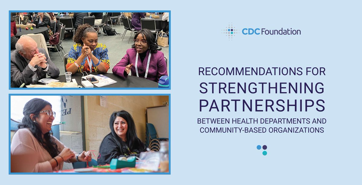 In partnership with @CDCFound and @HumanImpact_HIP, we are pleased to share a new report that draws on the experience of more than 140 health department and CBO leaders. Read our recommendations on strengthening collaborative partnerships: cdcf.link/4a9EJff