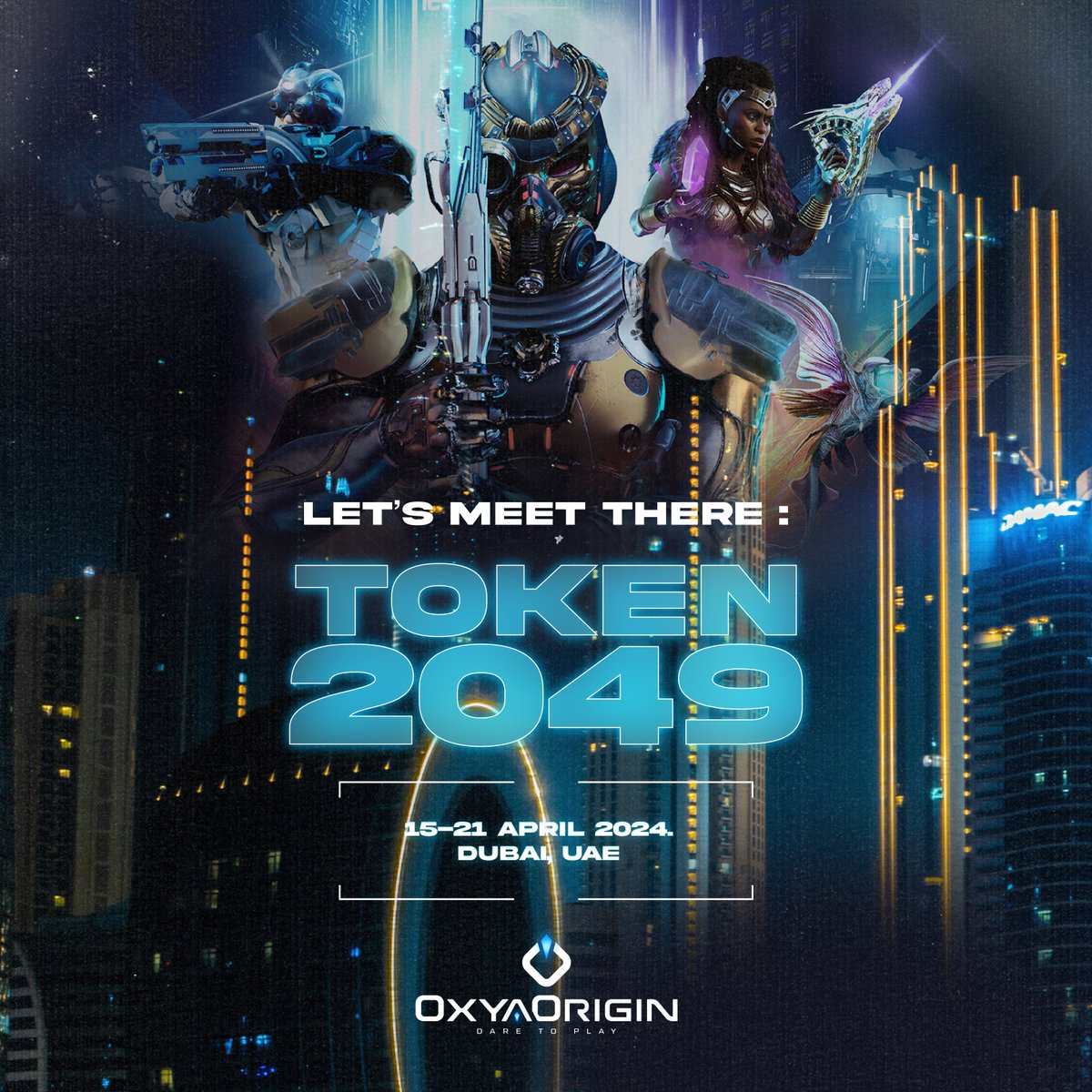 The Oxya Origin team is excited to be attending Token 2049 in Dubai this week 🌍 Meet fellow holders and early believers in this setting. We'll be sharing our new vision and roadmap with you 👀