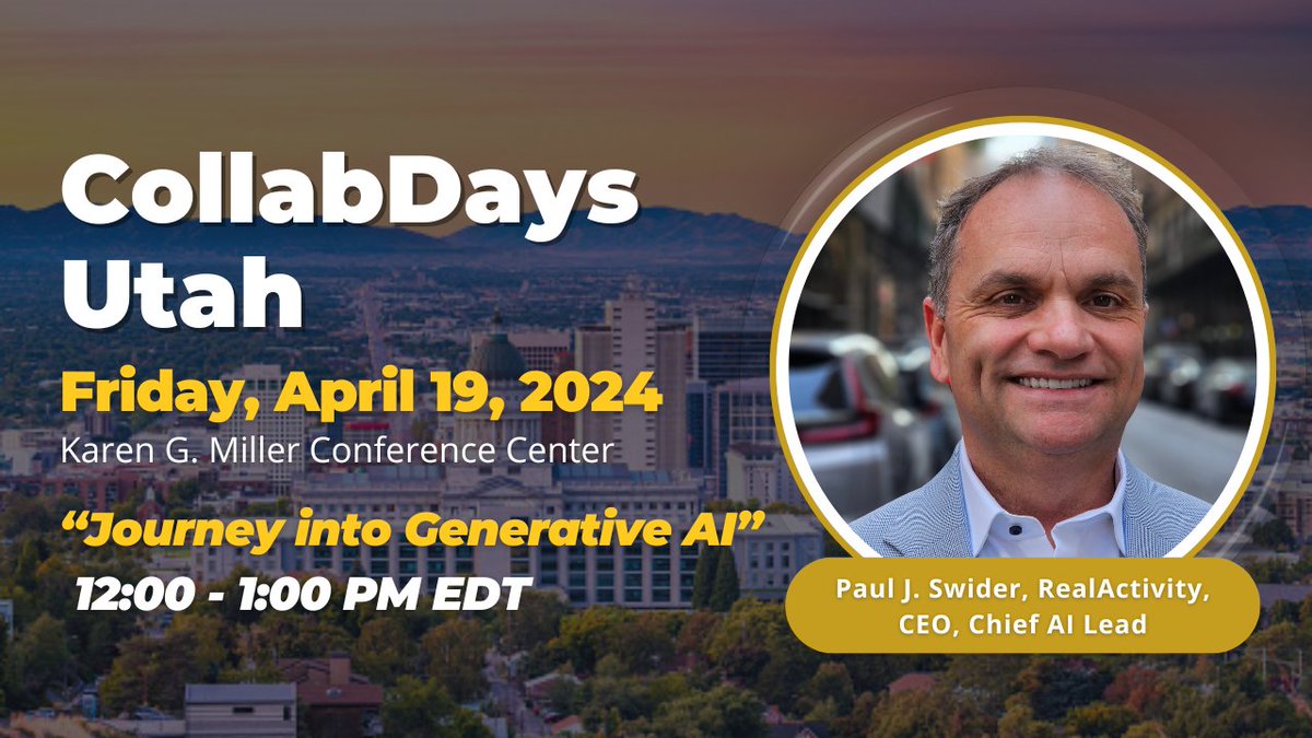realactivityusa's tweet photo. Supporting education and innovation at #CollabDaysUtah. Our CEO, @pswider's session on AI Copilots, is perfect for newcomers and seasoned developers alike.
https://t.co/6SbHbZRQMa
#MUGUT #mvpbuzz #GenAI #communityrocks #AI #Copilot #Data #OSS #PhysicianExperience https://t.co/YuKSGxERrr
