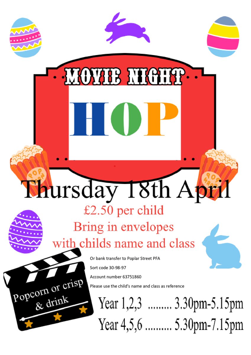 Good afternoon, Please see the attached flyer regarding an upcoming Movie night that the PFA are holding. Thank you