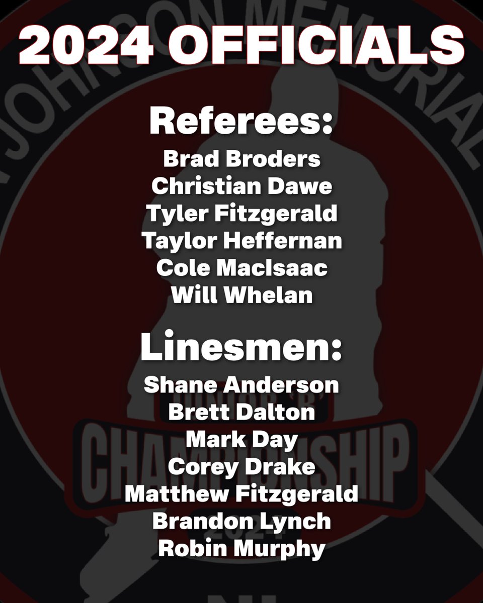 2024DOJO's tweet photo. We’re pleased to announce the six referees and seven linesmen that have been selected by @HkyNL_Officials to officiate the #2024DOJO. https://t.co/rQlv0lWT72