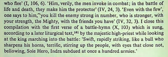 Rig Vedic text Ashvalayana Grhyasutra describes how Brahmin high priest should provide armor & weapons to the Arya Kshatriya king accompanied with Veda Mantras before marching into the battlefield. He's compared to Mighty Indra who vanquished all enemies. wisdomlib.org/hinduism/book/…